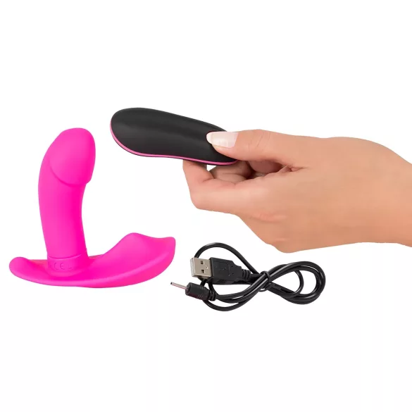 SMILE - vibratore indossabile ricaricabile con telecomando - silicone rosa