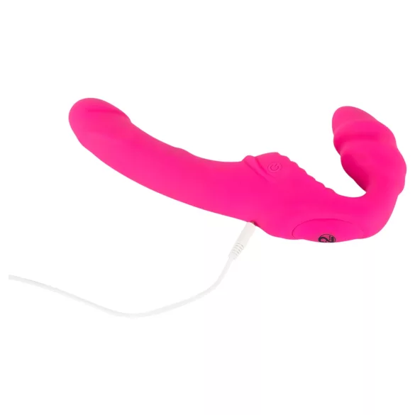 You2Toys - Double2Teaser - vibratore strap-on senza imbracatura (rosa)
