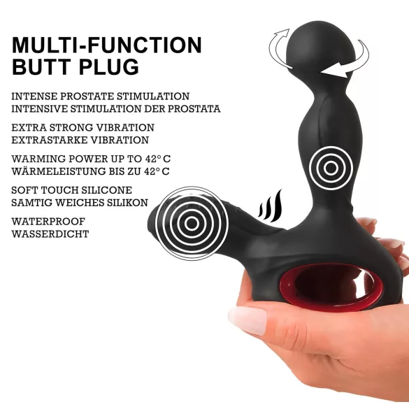You2Toys - Vibratore prostatico rotante riscaldante - nero