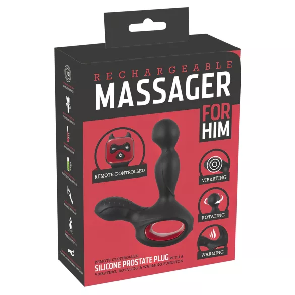 You2Toys - Vibratore prostatico rotante riscaldante - nero