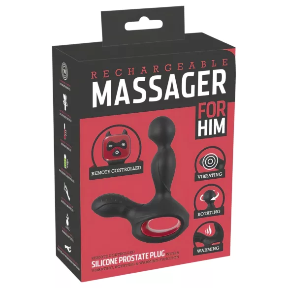 You2Toys - Vibratore prostatico rotante riscaldante - nero