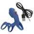 SMILE Couple - anello fallico vibrante ricaricabile - silicone blu
