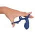 SMILE Couple - anello fallico vibrante ricaricabile - silicone blu