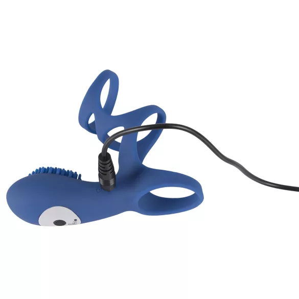 SMILE Couple - anello fallico vibrante ricaricabile - silicone blu