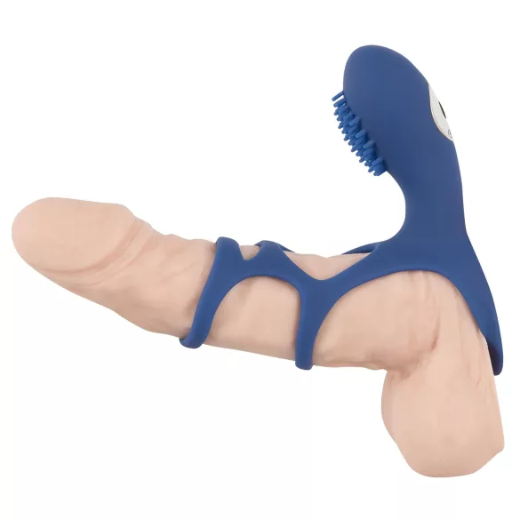 SMILE Couple - anello fallico vibrante ricaricabile - silicone blu