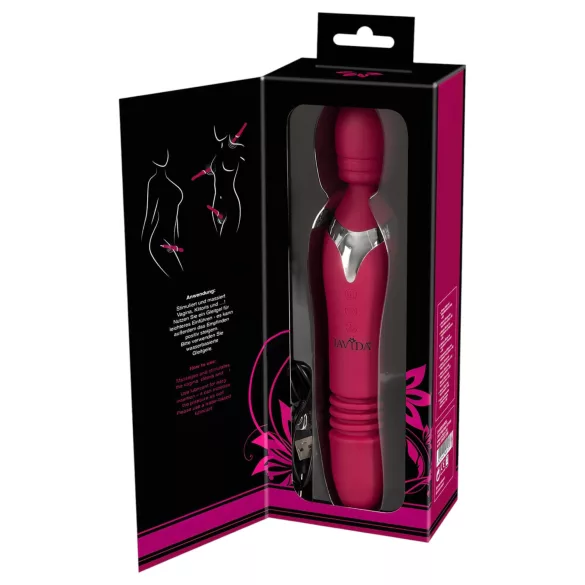 Javida Thrusting - vibratore massaggiante 3 in 1 (rosso)