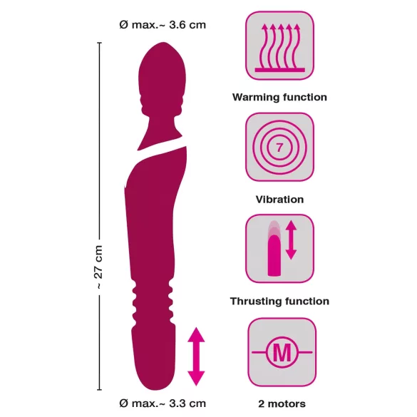 Javida Thrusting - vibratore massaggiante 3 in 1 (rosso)