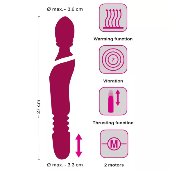 Javida Thrusting - vibratore massaggiante 3 in 1 (rosso)