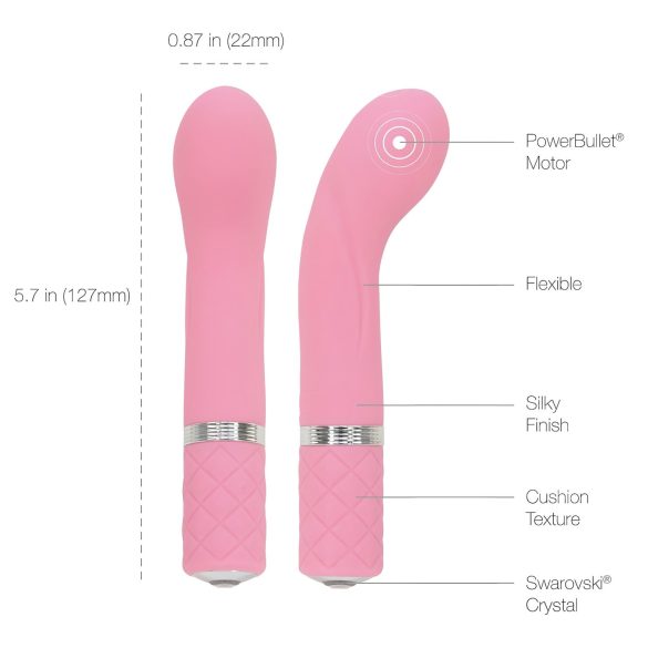 Pillow Talk Racy - vibratore punto G ricaricabile sottile - rosa