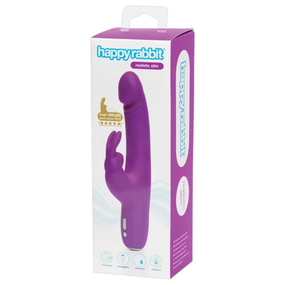 Happyrabbit - vibratore realistico con stimolatore clitoride ricaricabile