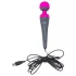 PalmPower Wand - vibratore massaggiante con powerbank - silicone rosa/grigio