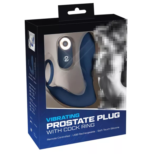 You2Toys - Plug prostatico vibrante con anello per pene - silicone blu