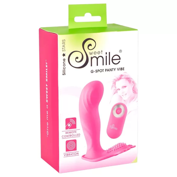 SMILE - vibratore strap-on ricaricabile con telecomando - punto G, rosa