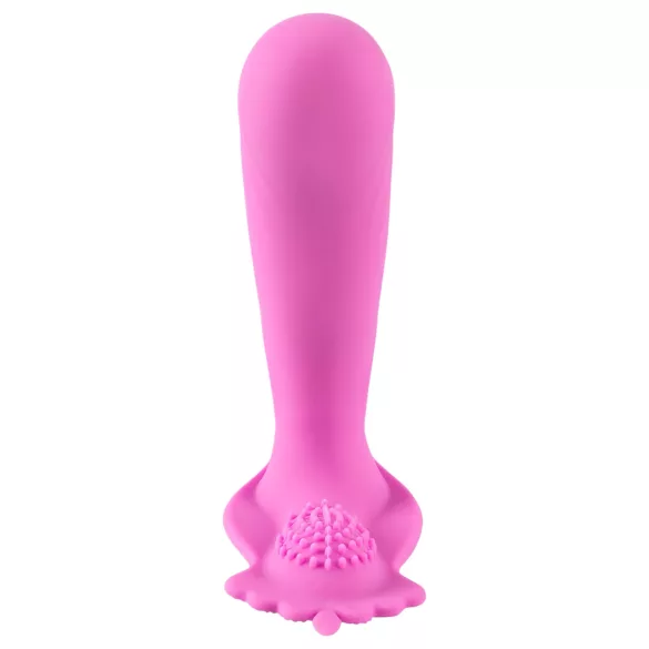 SMILE - vibratore strap-on ricaricabile con telecomando - punto G, rosa