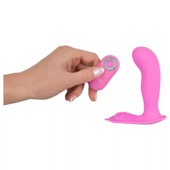 SMILE - vibratore strap-on ricaricabile con telecomando - punto G, rosa
