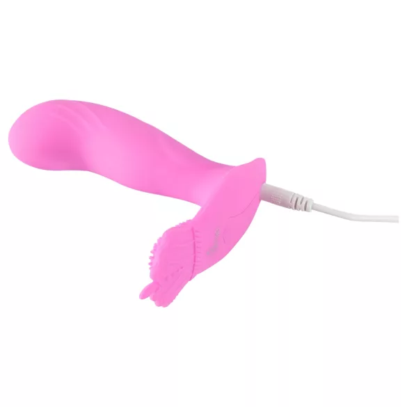 SMILE - vibratore strap-on ricaricabile con telecomando - punto G, rosa