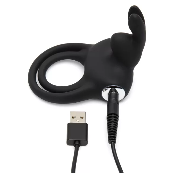 Happyrabbit Cock - anello pene e testicoli impermeabile ricaricabile nero