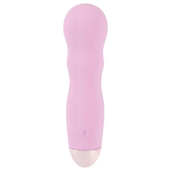 Cuties Mini Rose - vibratore ricaricabile ondulato - silicone rosa