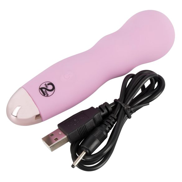 Cuties Mini Rose - vibratore ricaricabile ondulato - silicone rosa
