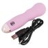 Cuties Mini Rose - vibratore ricaricabile ondulato - silicone rosa