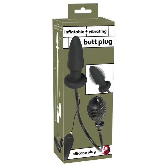 You2Toys - plug anale gonfiabile vibrante - nero