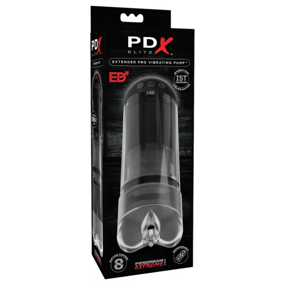PDX Elite Extender Pro - masturbatore vaginale a suzione e vibrazione (nero)
