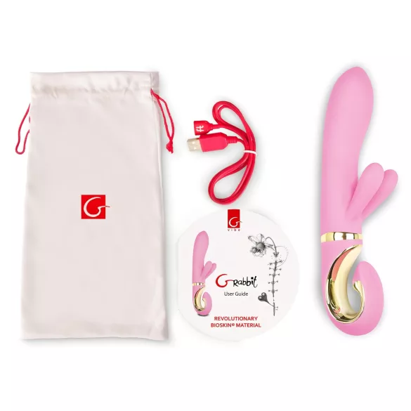G-Vibe GRabbit - vibratore punto G ricaricabile 3 motori silicone rosa
