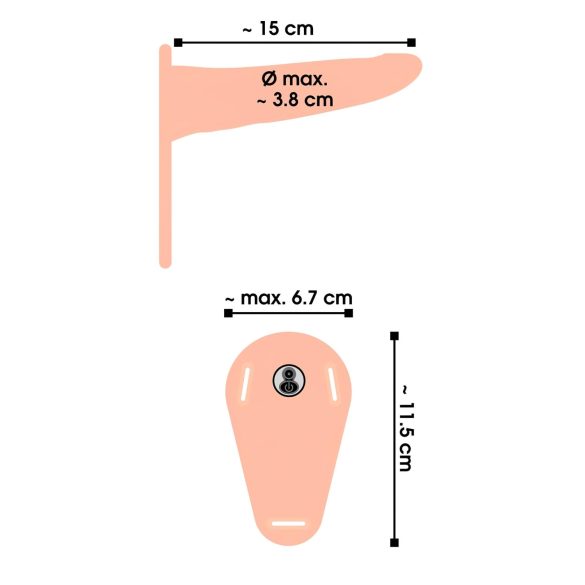 You2Toys - strap-on vibratore ricaricabile - dildo realistico color carne