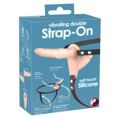   You2Toys - Strap On doppio vibratore indossabile - silicone naturale