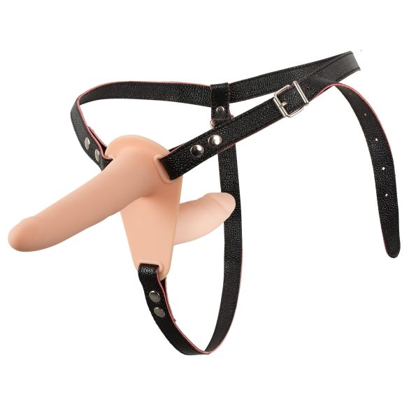 You2Toys - Strap On doppio vibratore indossabile - silicone naturale