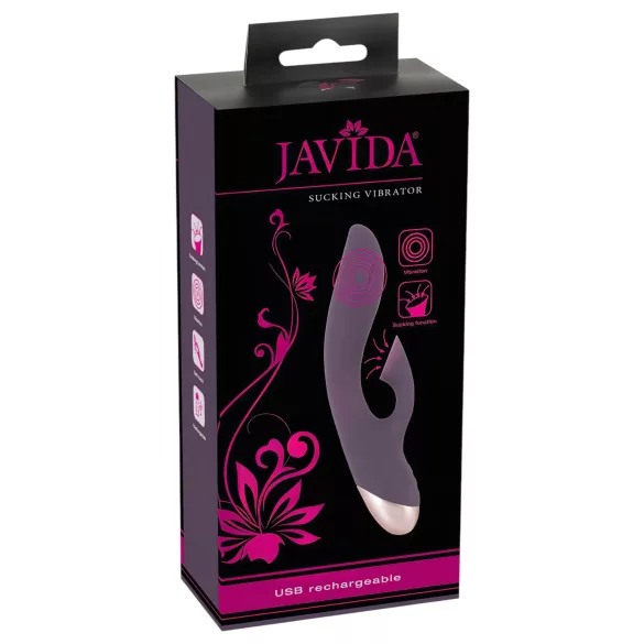 Javida - vibratore impermeabile con succhiaclitoride - silicone viola