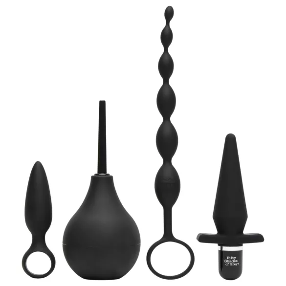 Fifty Shades of Grey - Set anale 4 in 1 - silicone nero