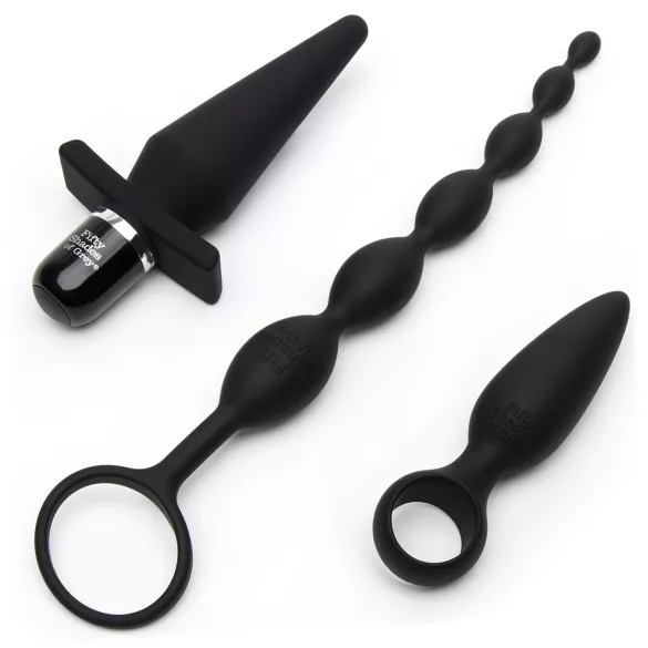 Fifty Shades of Grey - Set anale 4 in 1 - silicone nero