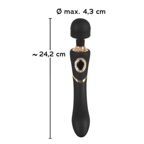 Cleopatra Wand - vibratore massaggiante ricaricabile impermeabile nero
