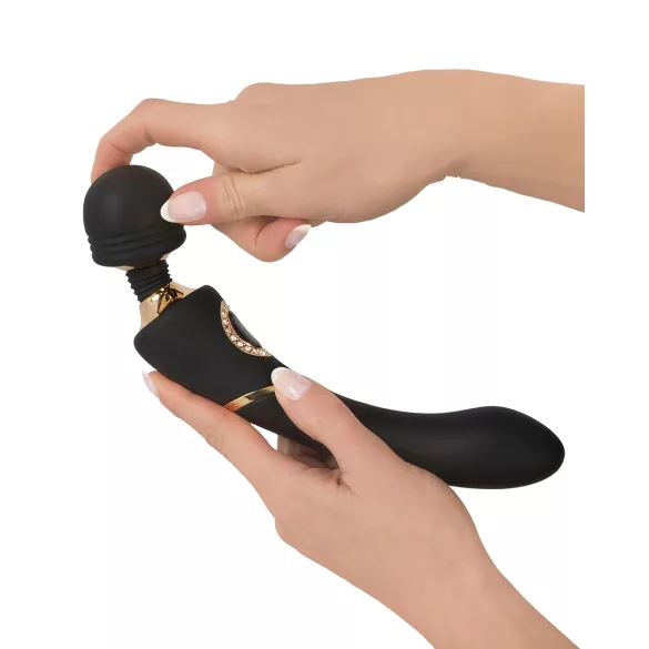Cleopatra Wand - vibratore massaggiante ricaricabile impermeabile nero