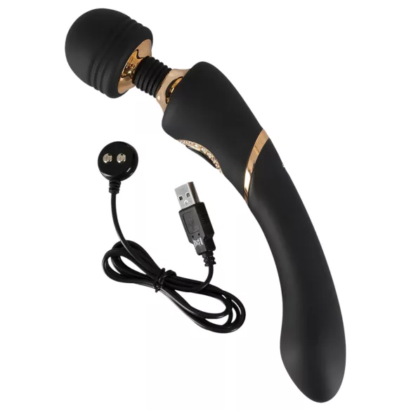 Cleopatra Wand - vibratore massaggiante ricaricabile impermeabile nero