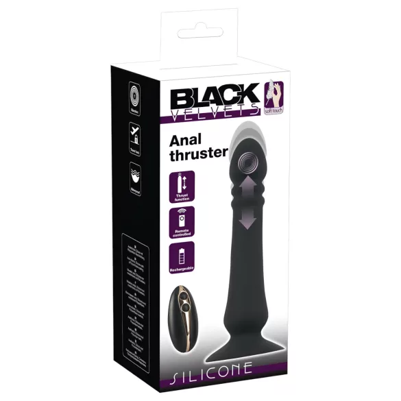 Black Velvets - vibratore anale ricaricabile a spinta (nero)