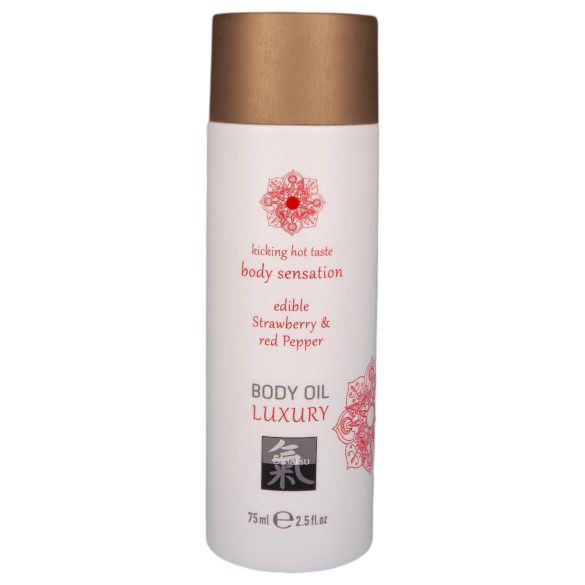 Shiatsu Luxury - Olio da massaggio commestibile fragola e pepe rosso (75ml)