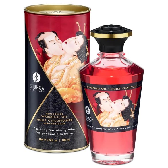Shunga - olio da massaggio riscaldante - fragola champagne - 100ml