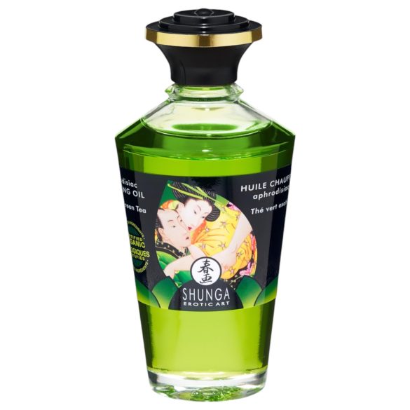 Shunga - Olio da massaggio riscaldante al tè verde (100ml)