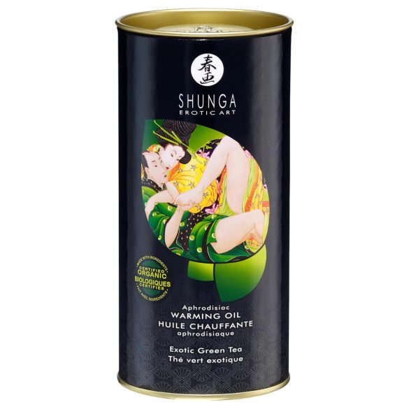 Shunga - olio da massaggio riscaldante - tè verde - 100ml