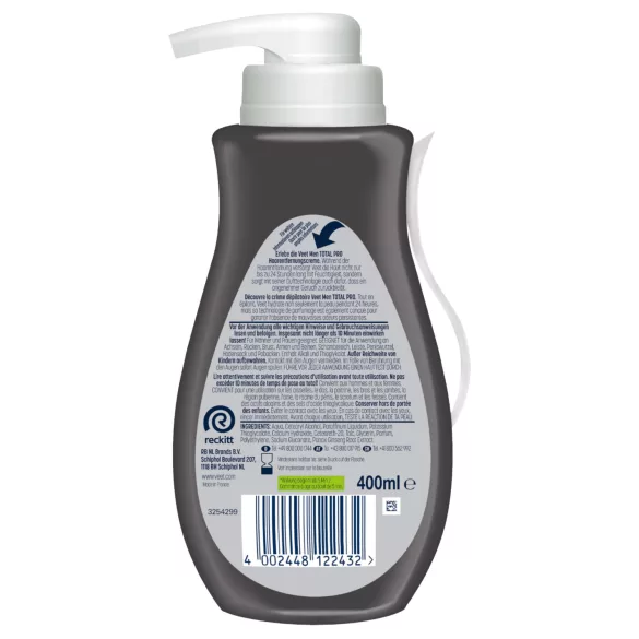 Veet - crema depilatoria uomo - pelle liscia - 400 ml