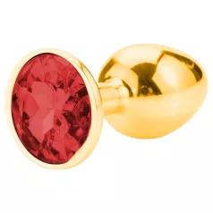 Sunfo - plug anale metallico con pietra rossa - oro