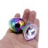 Sunfo - Plug Anale in Metallo con Gemma Bianca (Arcobaleno)