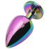 Sunfo - Plug Anale in Metallo con Gemma Bianca (Arcobaleno)
