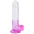 Sunfo - dildo realistico con testicoli e ventosa - 22cm trasparente viola