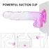 Sunfo - dildo realistico con testicoli e ventosa - 22cm trasparente viola