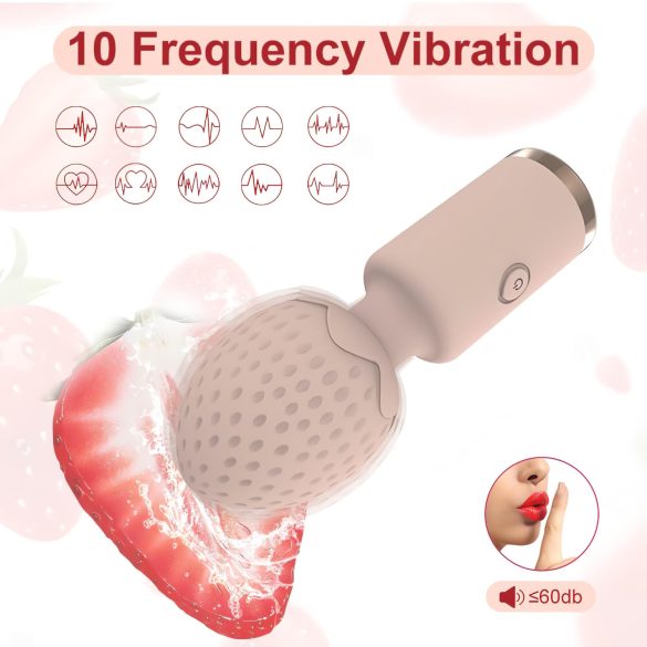Sunfo Strawberry - mini vibratore massaggiante impermeabile - rosa