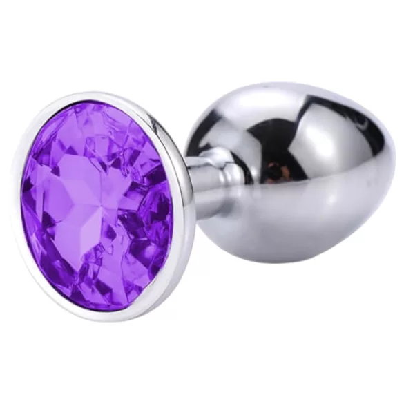 Sunfo - plug anale in metallo con gemma viola - argento