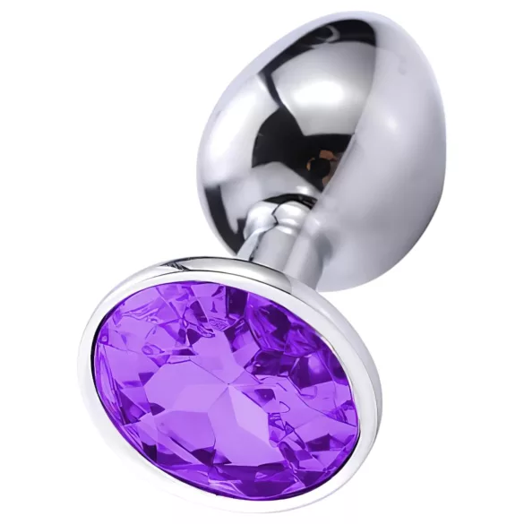Sunfo - plug anale in metallo con gemma viola - argento